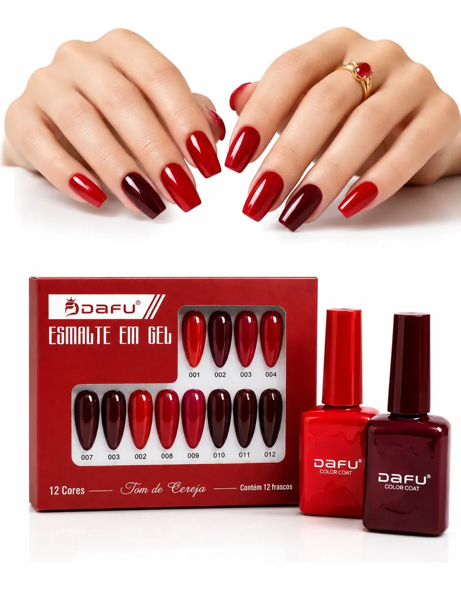ESMALTE EM GEL COLEÇÃO TONS DE CEREJA DAFU 12ML - Imagem 2