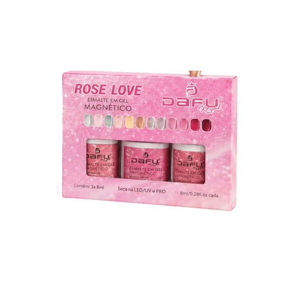 ESMALTE EM GEL MAGNETICO COLEÇÃO ROSE LOVE  DAFU 10ML