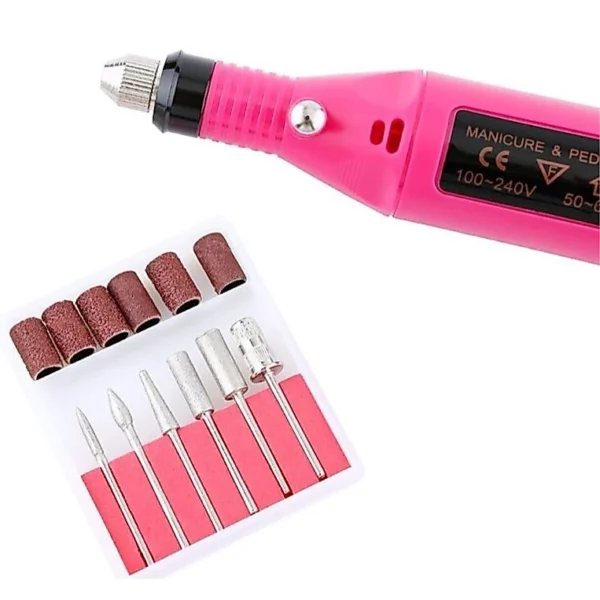 CANETA DE LIXADEIRA DE UNHAS ELÉTRICA PORTATIL COM KIT DE BROCA DAFU