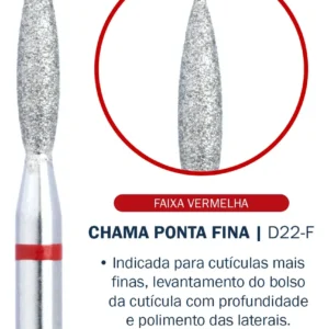 BROCA CHAMA PONTA FINA DIAMANTADA VERMELHA D22-F BLUWE