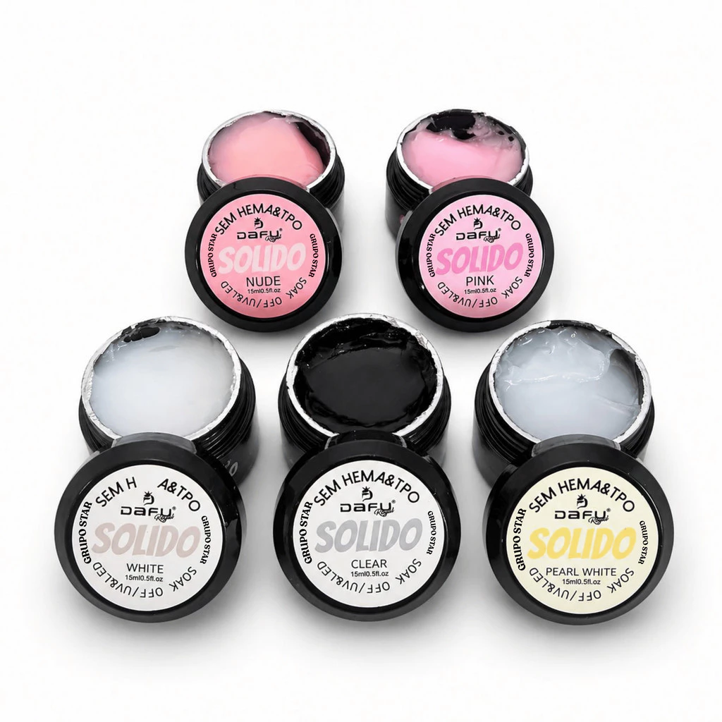 GEL SÓLIDO CONSTRUTOR PEARL WHITE 15ML DAFU - Imagem 4