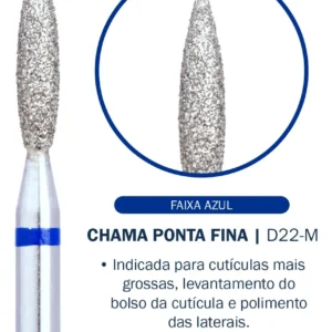 BROCA CHAMA PONTA FINA DIAMANTADA AZUL D22-M BLUWE