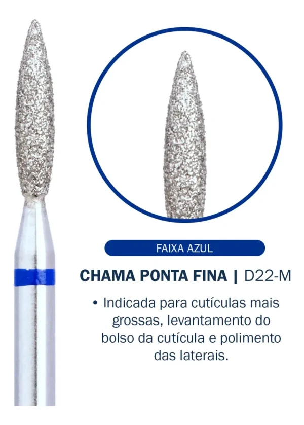 BROCA CHAMA PONTA FINA DIAMANTADA AZUL D22-M  BLUWE