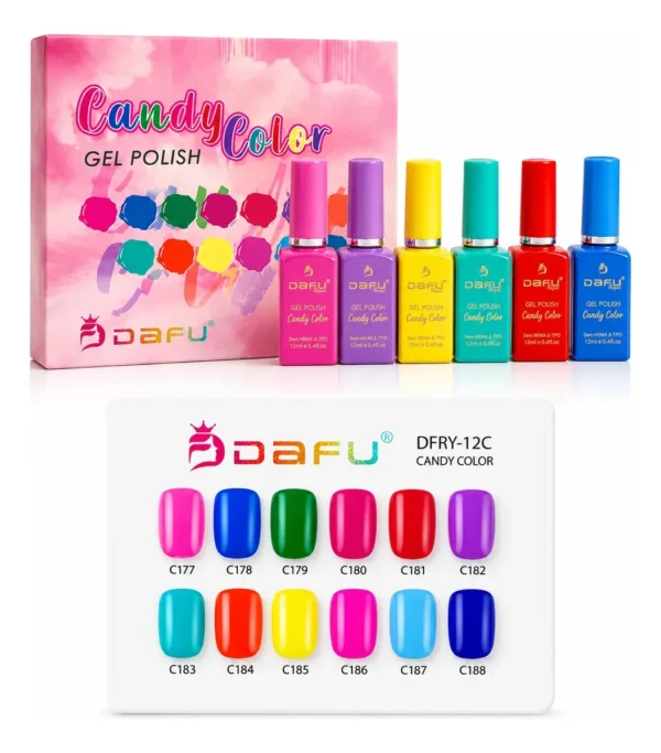 ESMALTE EM GELCOLEÇÃO CANDY COLOR DAFU 12ML