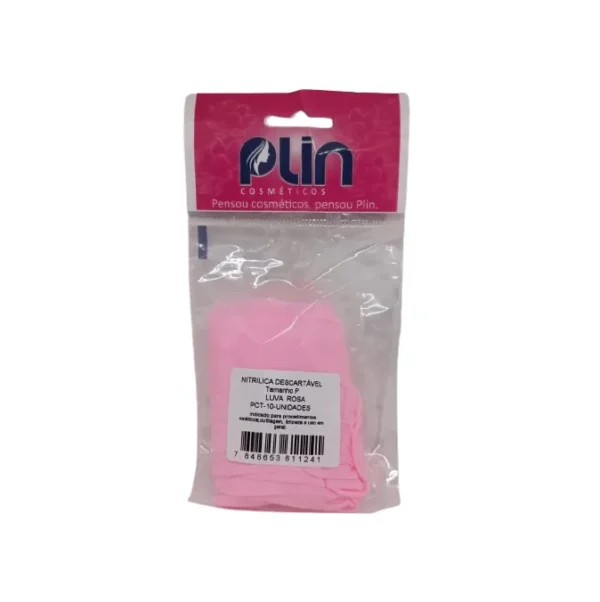 LUVA NITRILICA DESCARTAVEL ROSA C/ 10 P