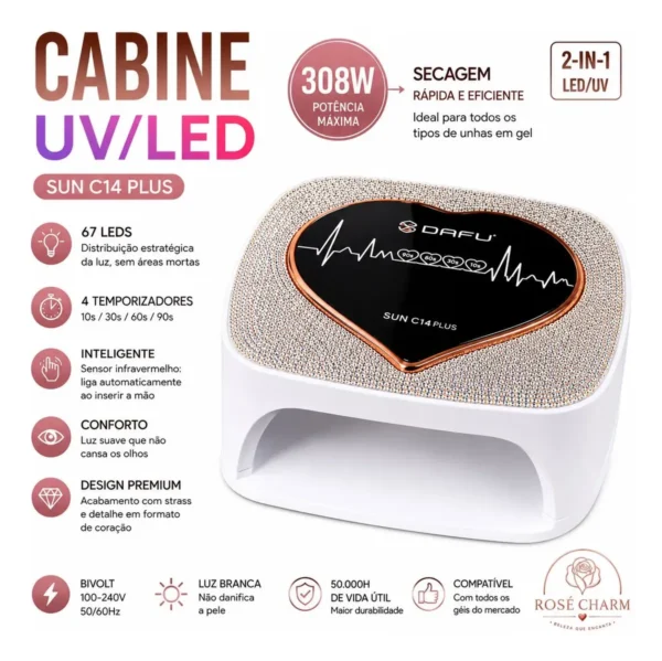 CABINE DAFU 308W 67 LED 2 IN 1 C14 PLUS BIVOLT