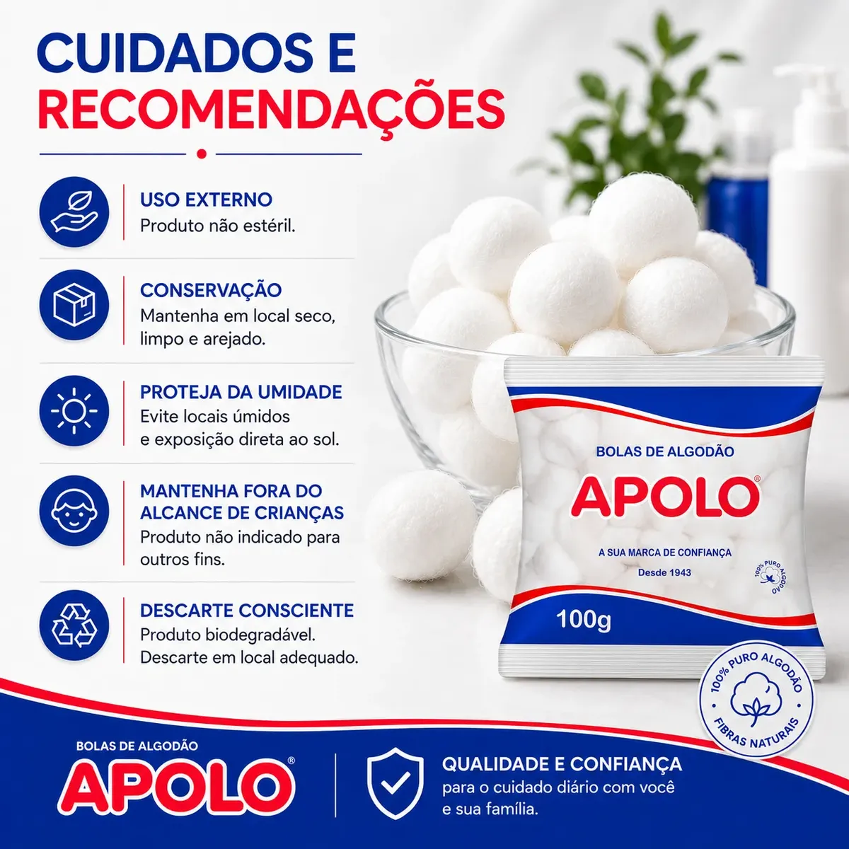 ALGODÃO BOLAS 100GR APOLO - Imagem 2