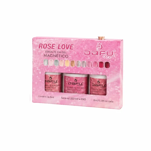 ESMALTE EM GEL MAGNETICO COLEÇÃO ROSE LOVE  DAFU 10ML