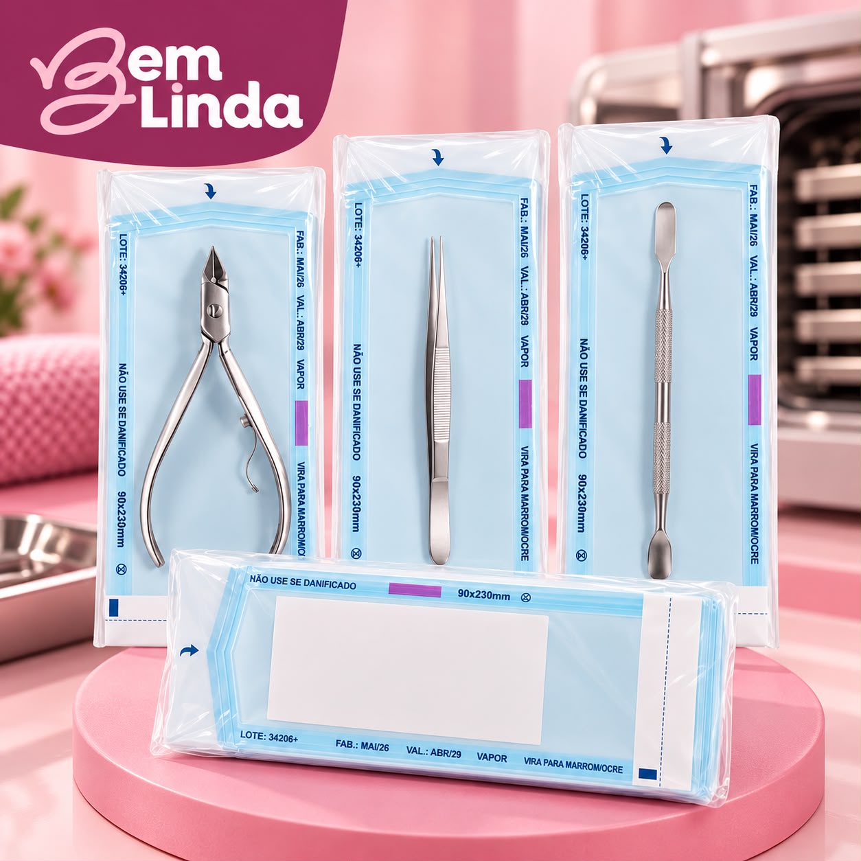 ENVELOPE P/ ESTERILIZACAO EM AUTOCLAVE TAM 9X23 - C/ 25 UNID - Imagem 3