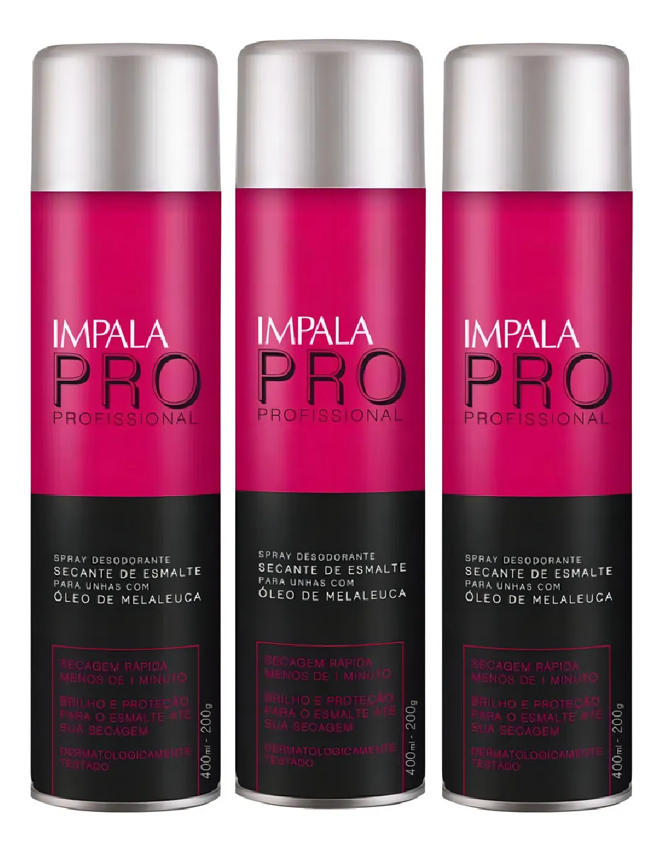 SPRAY SECANTE P/UNHAS IMPALA 400 ML C/MELALEUCA