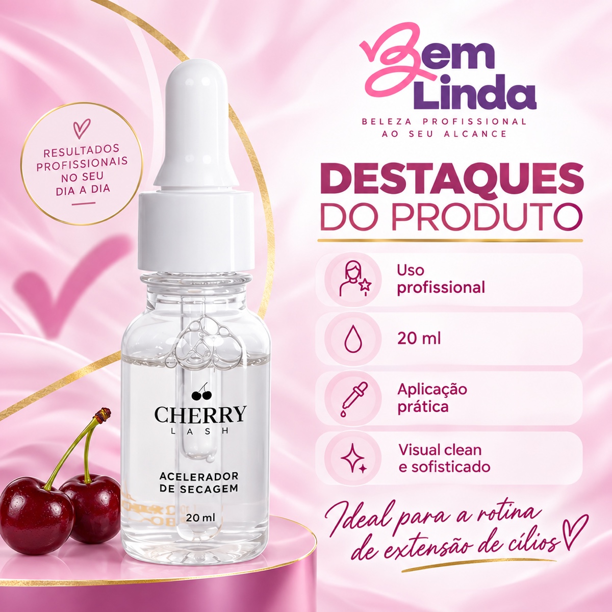 ACELERADOR DE SECAGEM 20ML CHERRY LASH - Imagem 4