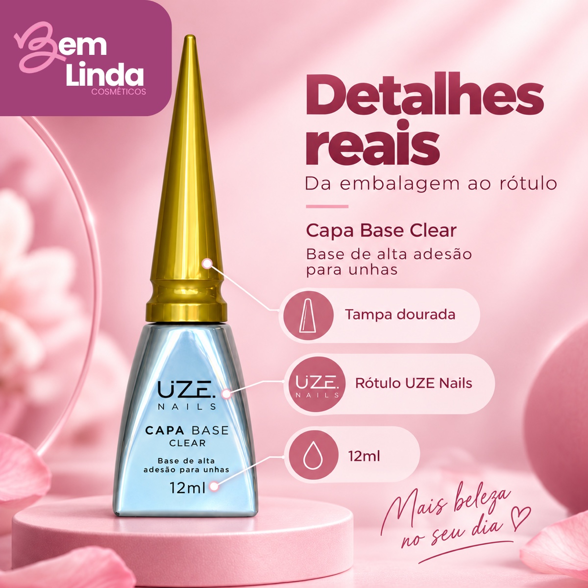 CAPA BASE CLEAR 12ML UZE - Imagem 4