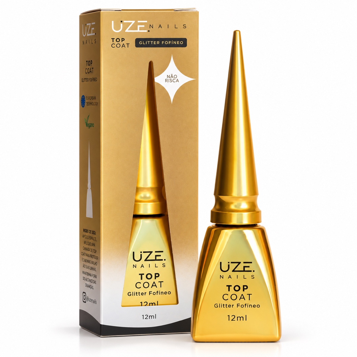 TOP COAT GLITTER FOFÍNEO 12ML UZE NAILS