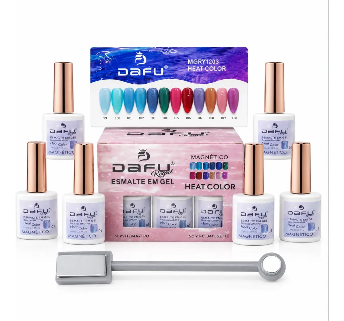 ESMALTE EM GEL MAGNETICO COLEÇÃO HEAT COLOR DAFU 10ML - Imagem 2