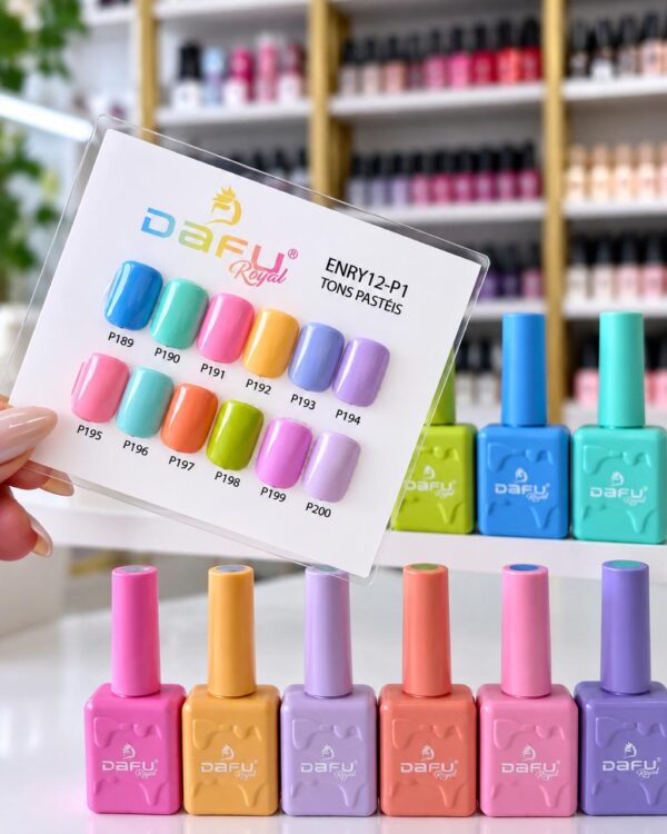 ESMALTE EM GEL COLEÇÃO TONS PASTEIS  10ML DAFU