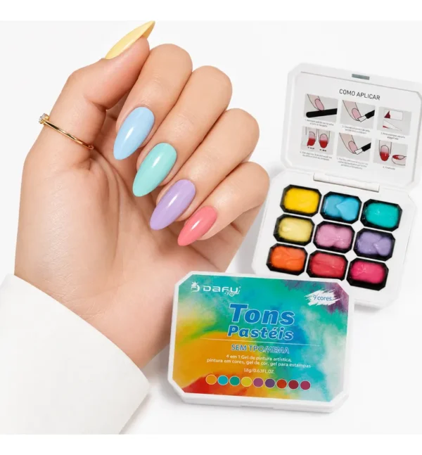 GEL PAINT PALETA DE CORES DAFU | TINTA EM GEL PARA NAIL ART
