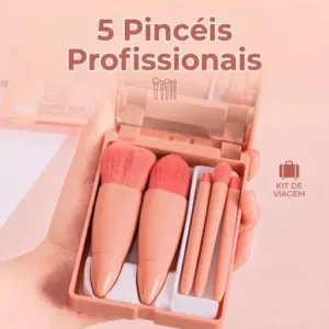 KIT 5 DE PINCÉIS PARA MAQUIAGEM COM ESPELHO | PIN-Q-08