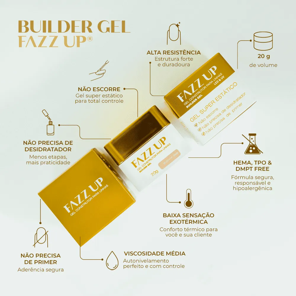 GEL CONSTRUTOR BUILDER NUDE UP 20G FAZZ UP - Imagem 6