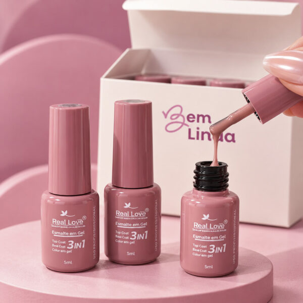 ESMALTE EM GEL 3 EM 1 REAL LOVE 5ML