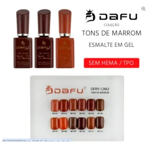 ESMALTE EM GEL COLEÇÃO TONS DE MARROM DAFU 12ML