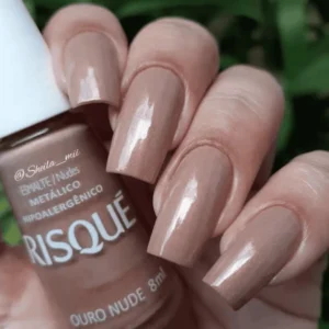 ESMALTE RISQUE METALIZADO OURO NUDE
