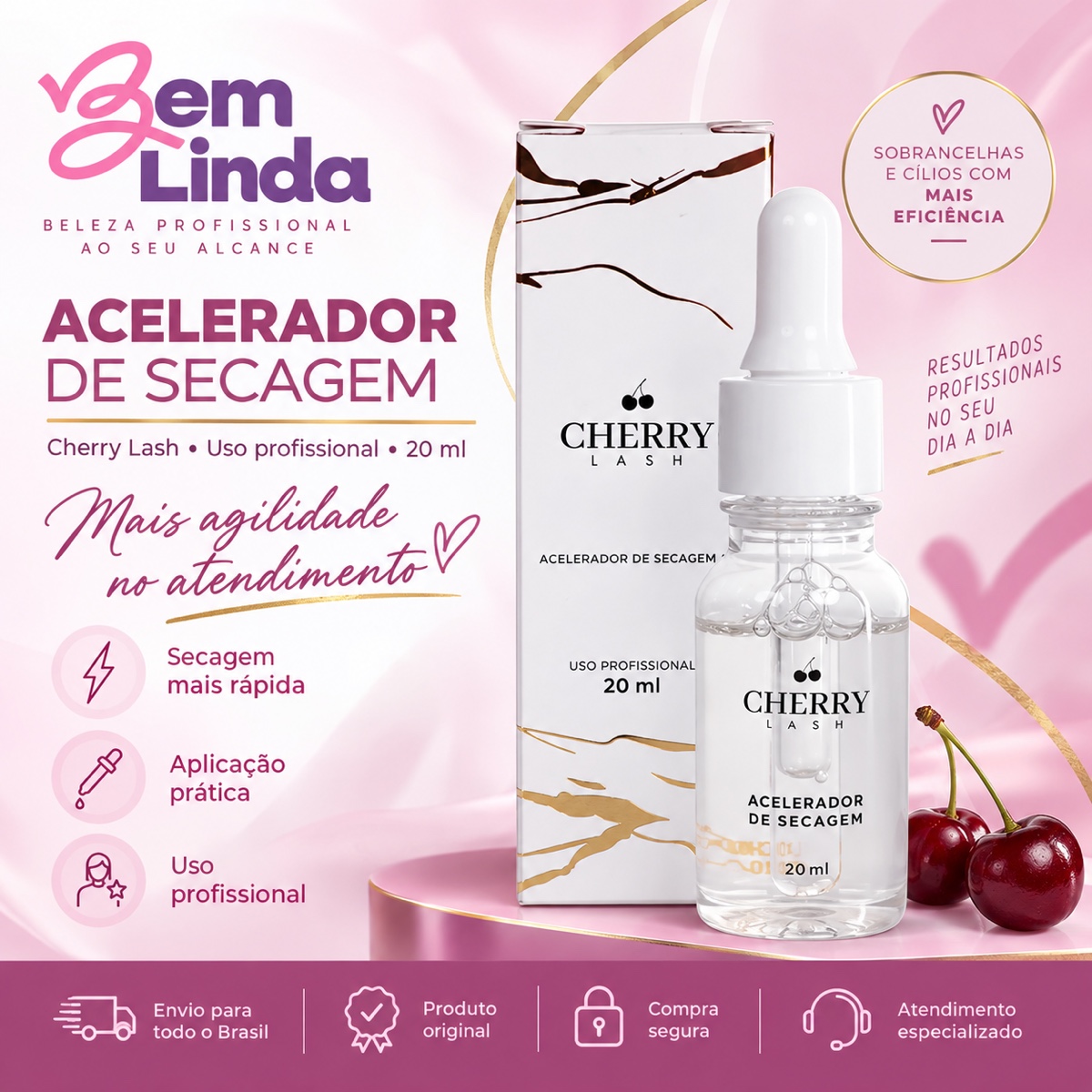 ACELERADOR DE SECAGEM 20ML CHERRY LASH - Imagem 2