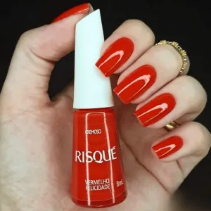 ESMALTE RISQUE  VERMELHO FELICIDADE